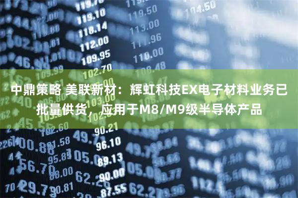 中鼎策略 美联新材：辉虹科技EX电子材料业务已批量供货，应用于M8/M9级半导体产品
